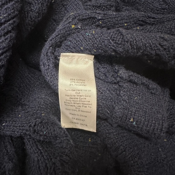 Talbots Women’s Sz L Navy Blue Women's Cardigan Sweater Long Sleeve Speckled - Picture 5 of 5